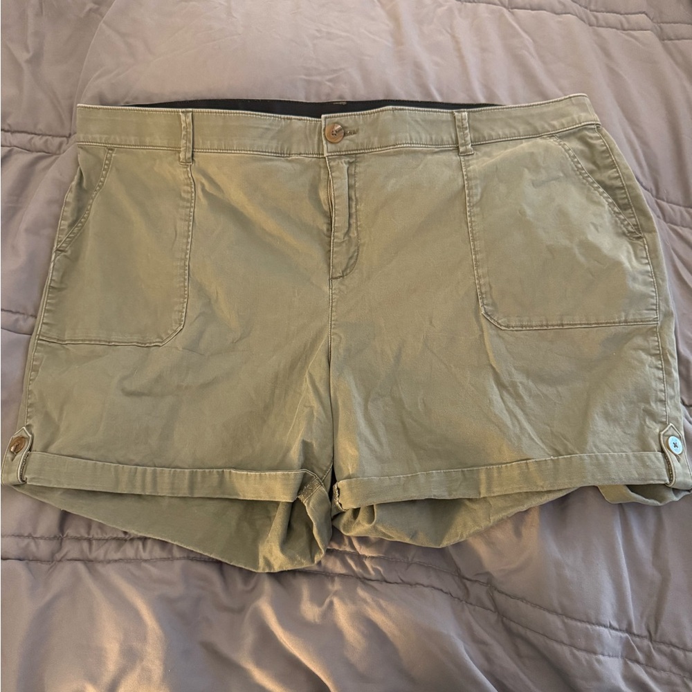 Lane Bryant Sage Green High Waist Shorts